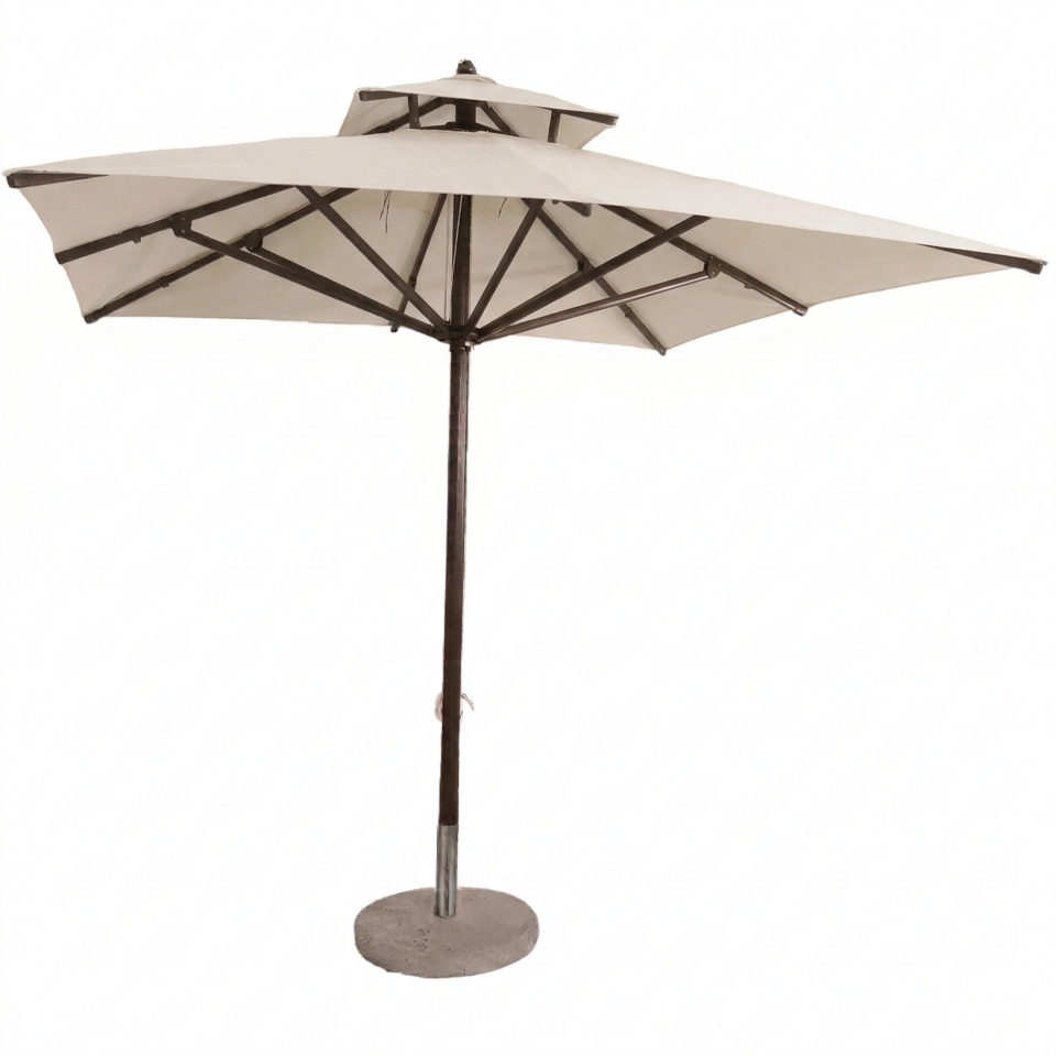 2x2 Teleskopik lux Bahçe Şemsiyesi Akrilik Kırık Beyaz Renk