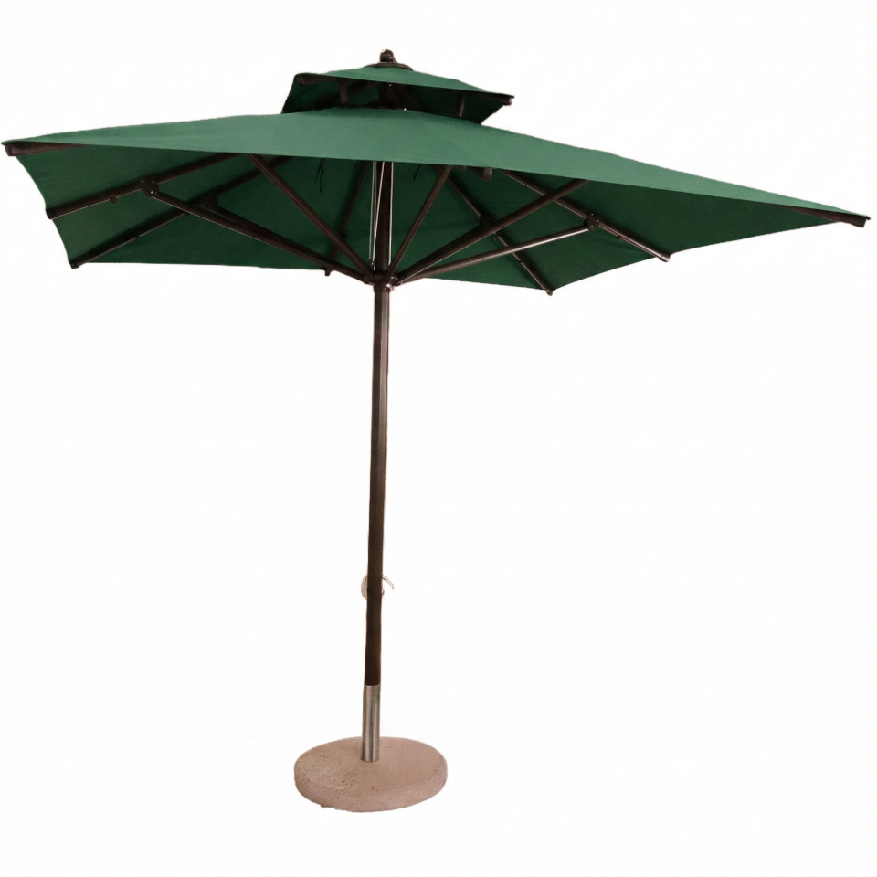 2x2 İpli Bahçe Şemsiyesi Akrilik Kumaş Yeşil Renk