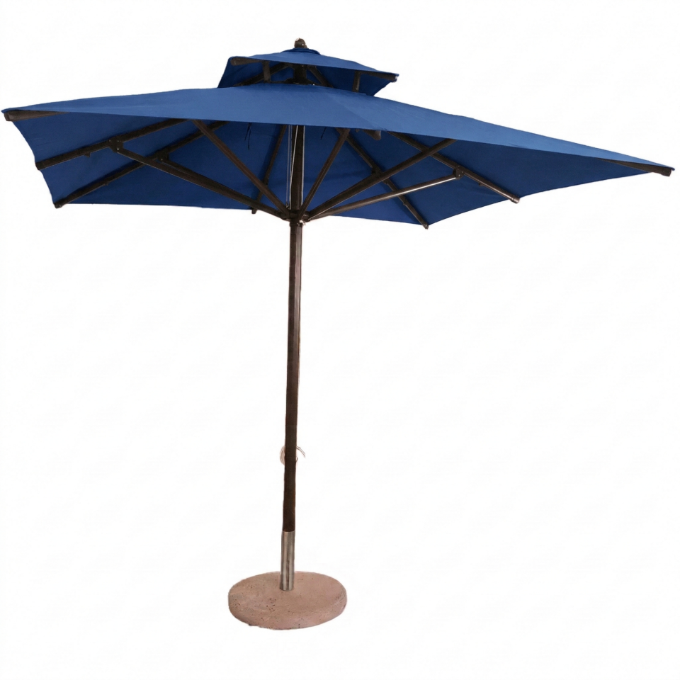 2x2 İpli Bahçe Şemsiyesi Akrilik Kumaş Mavi Renk