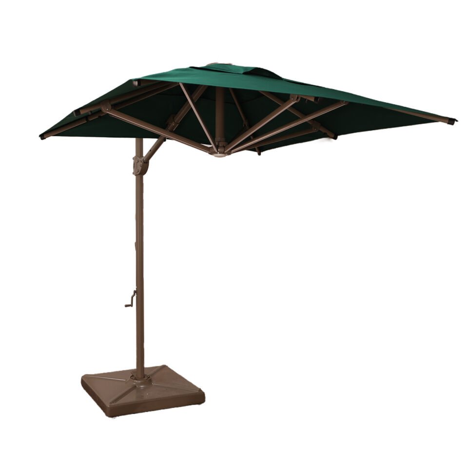 2x2 Yandan Gövdeli Bahçe Şemsiyesi Akrilik Kumaş Yeşil Renk