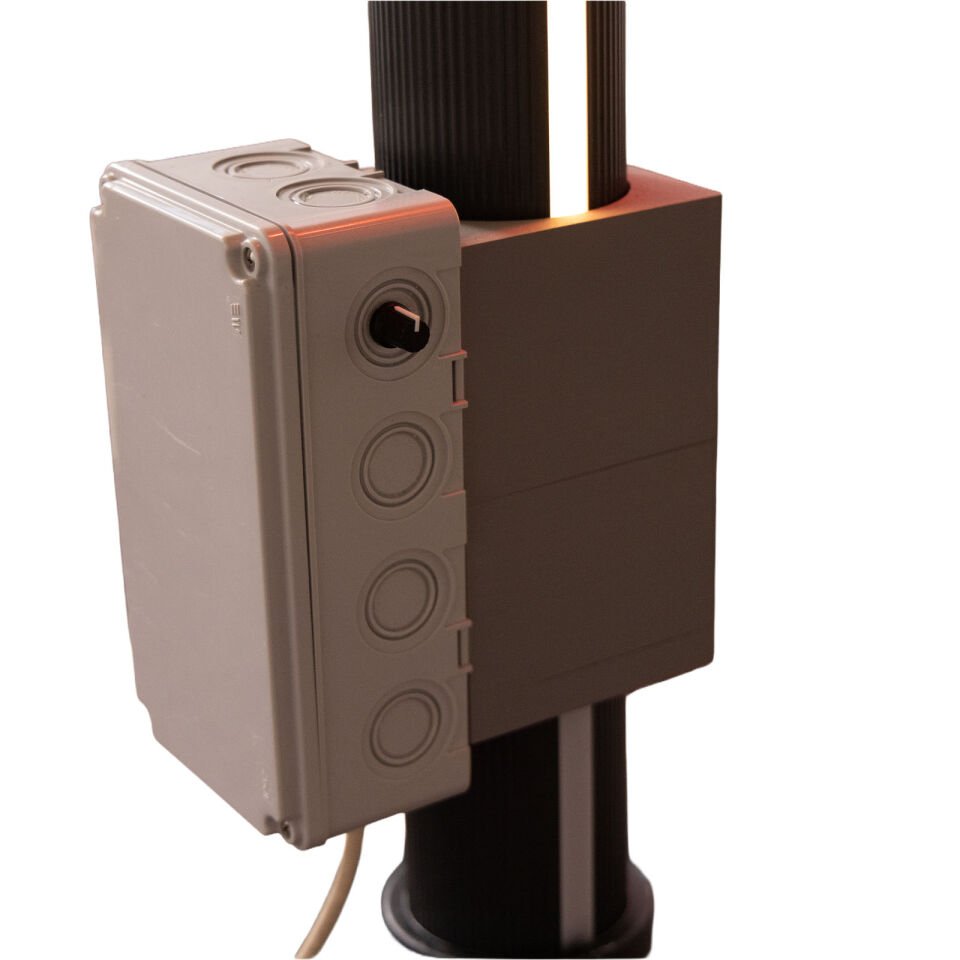 3x3 Teleskopik lux Bahçe Şemsiyesi Ledli Isıtıcılı Akrilik Kumaş Bej Renk