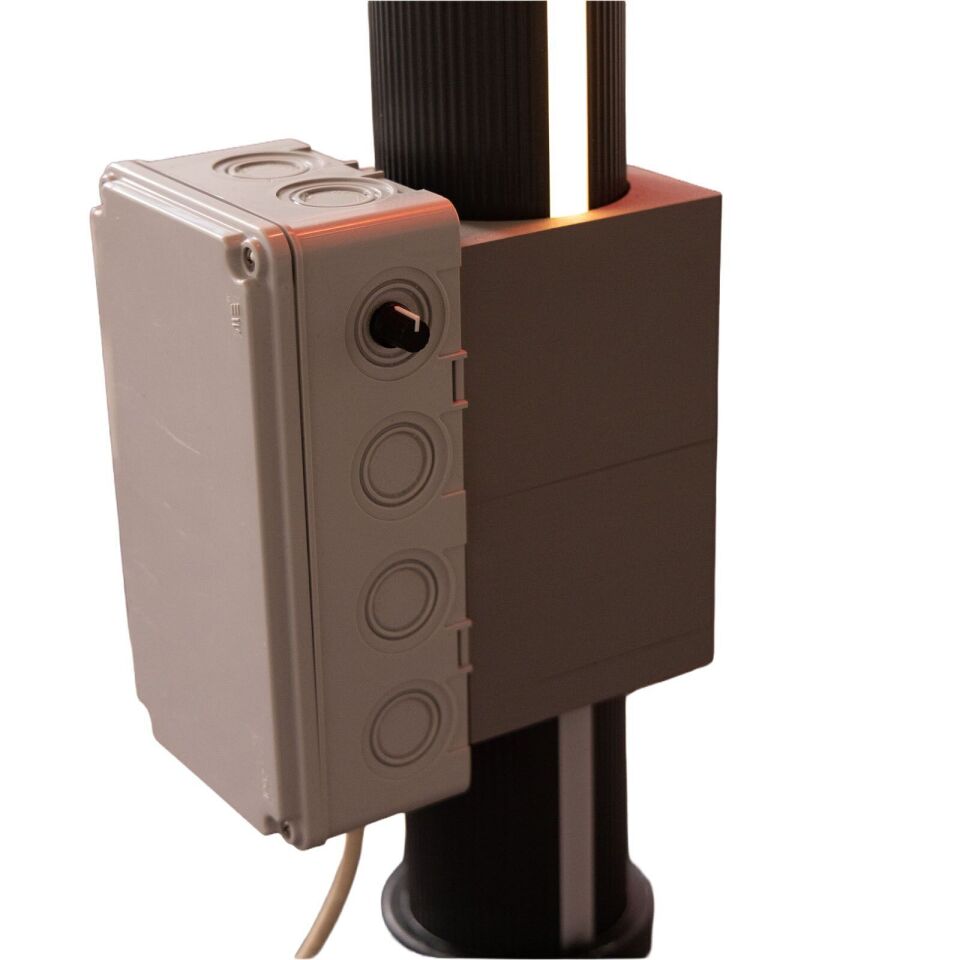 3x3 Teleskopik lux Bahçe Şemsiyesi Ledli Isıtıcılı Akrilik Kumaş Koyu Yeşil Renk