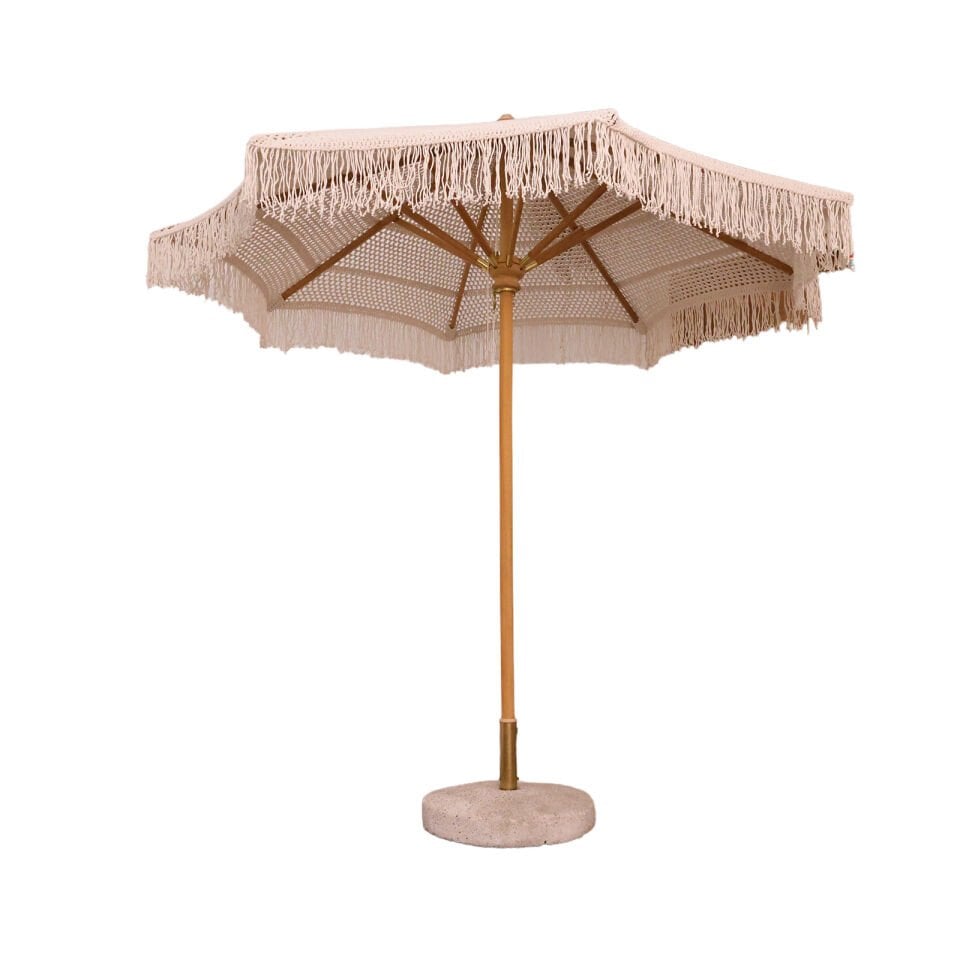 2.5 Metre Ahşap Makrome Bahçe Şemsiyesi