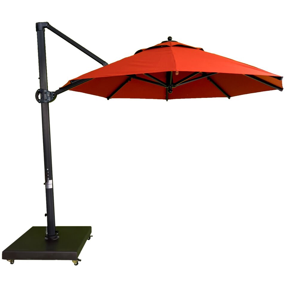 3m Yuvarlak Yandan Gövdeli Şemsiye ''Akrilik Kumaş''  Acrilla-128 Kırmızı