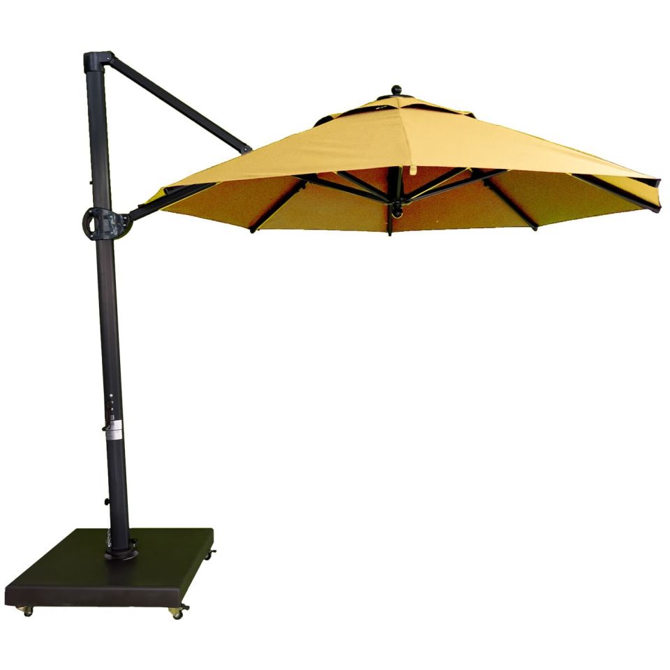 3m Yuvarlak Yandan Gövdeli Şemsiye ''Polyester Dokuma Kumaş'' Krem Rengi