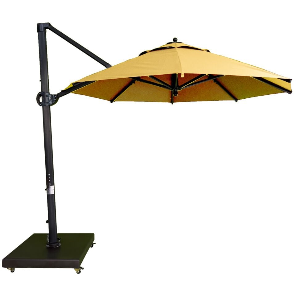 3m Yuvarlak Yandan Gövdeli Şemsiye ''Polyester Dokuma Kumaş'' Nohut Rengi