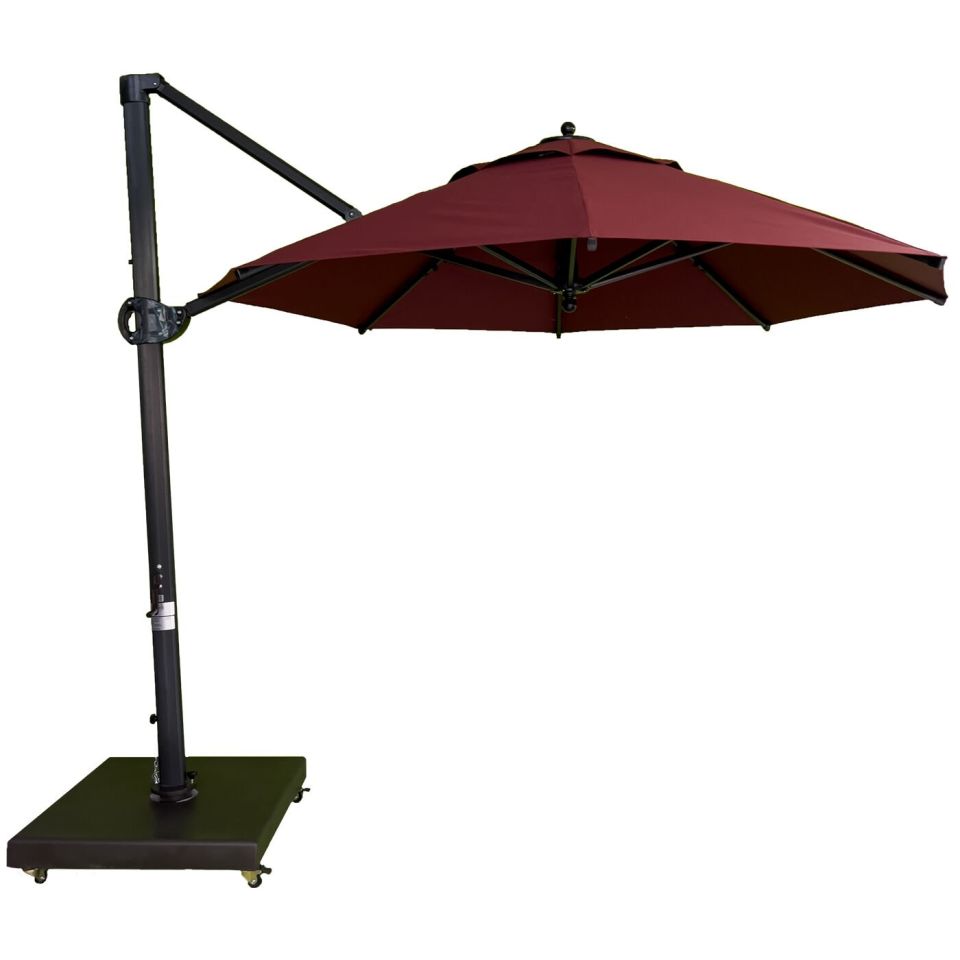 3m Yuvarlak Yandan Gövdeli Şemsiye ''Polyester Dokuma Kumaş'' Bordo