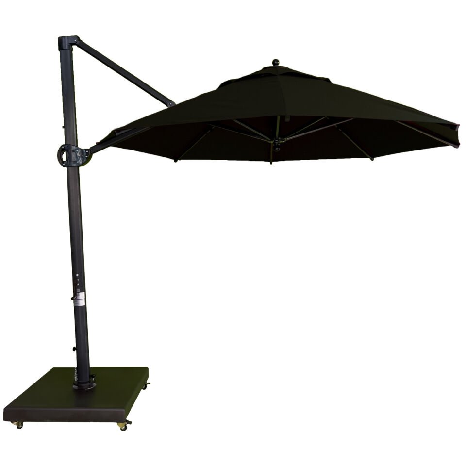 3m Yuvarlak Yandan Gövdeli Şemsiye ''Akrilik Kumaş'' Acrilla-106 Siyah