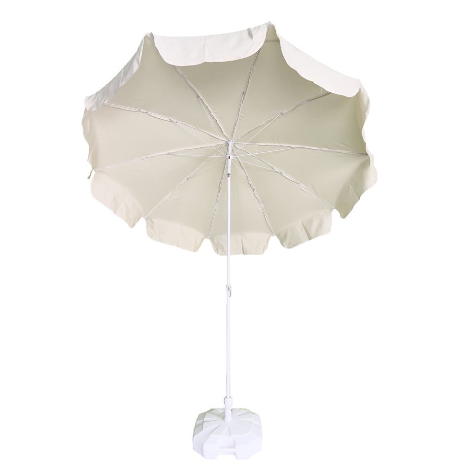 2m Plaj Şemsiyesi ''Polyester Dokuma Kumaş'' Krem Rengi