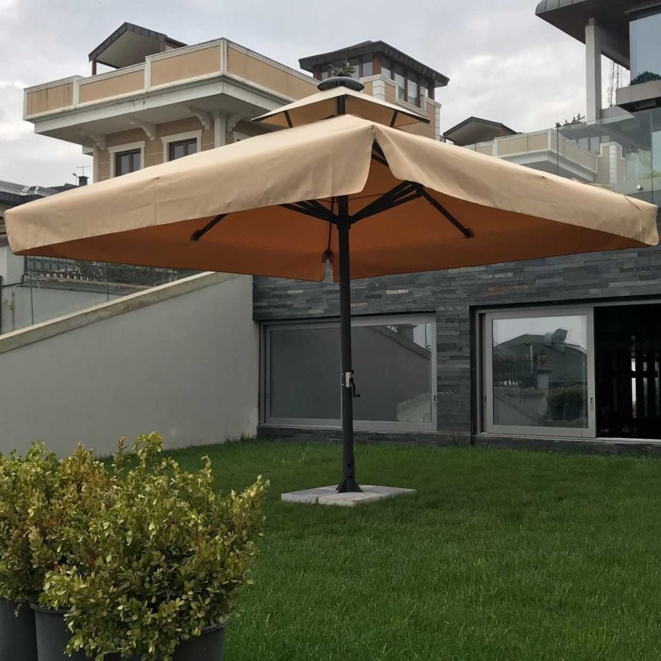 4x4 Teleskopik lux Bahçe Şemsiyesi Akrilik Kumaş Mavi