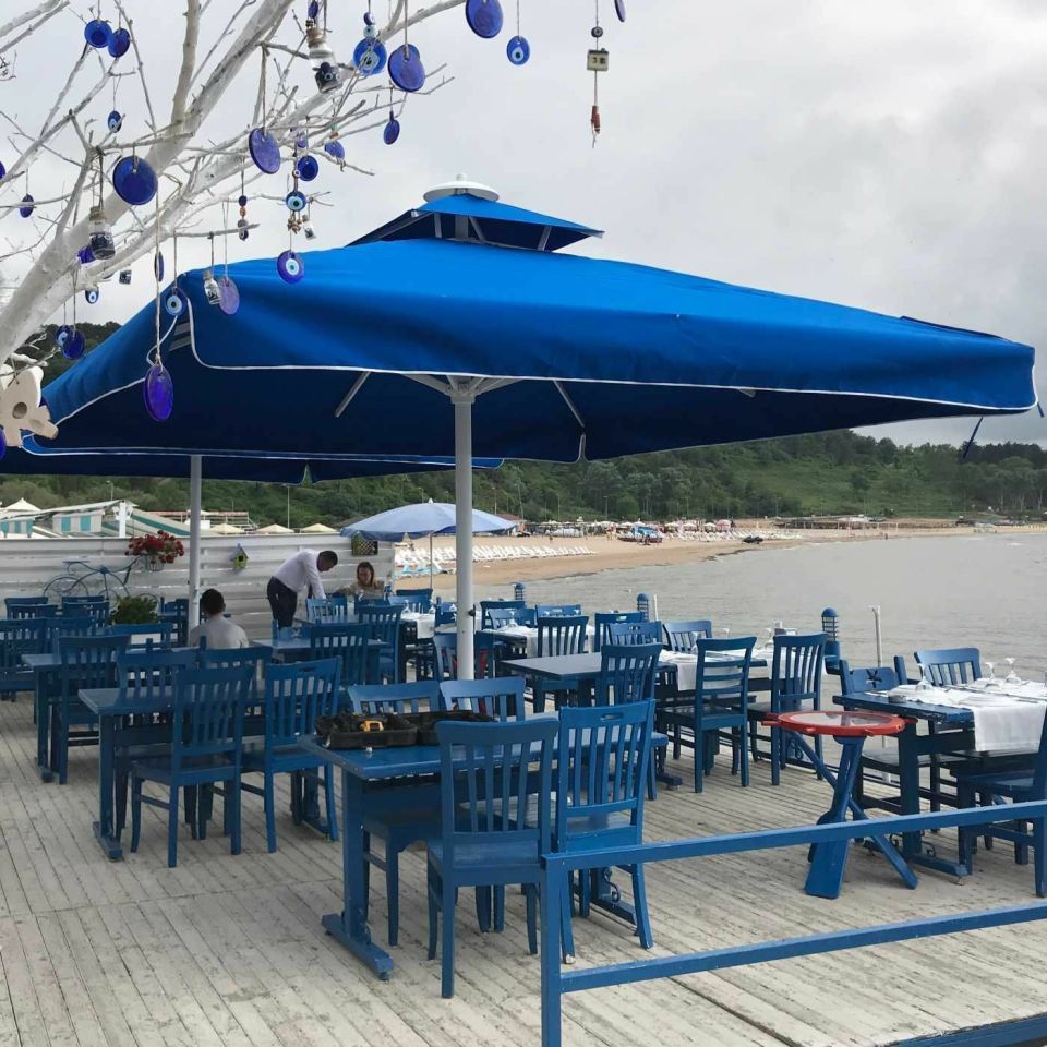 6x6 Teleskopik Lux Bahçe Şemsiyesi Akrilik Kumaş Antrasit