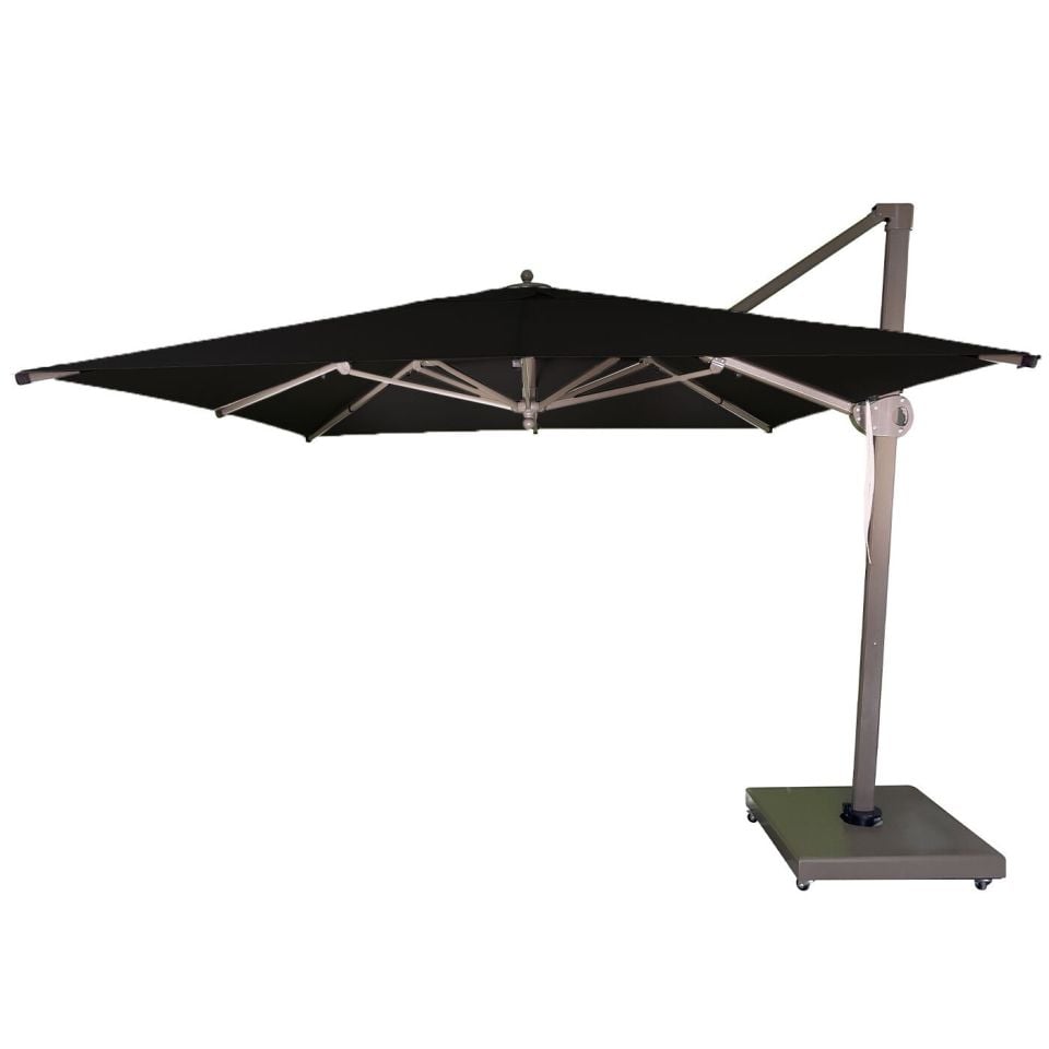 3X3 Yandan Gövdeli Saçaksız Şemsiye Akrilik Kumaş Siyah