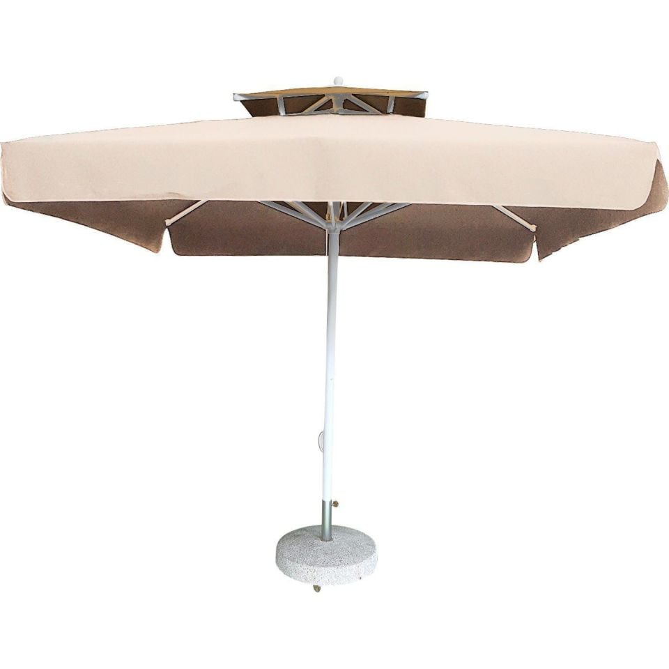 3x3 İpli Saçaklı Bahçe Şemsiyesi Akrilik Kumaş Kırmızı