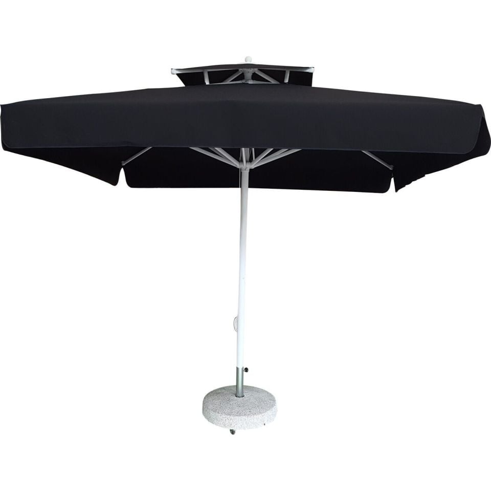 3x3 İpli Saçaklı Bahçe Şemsiyesi Akrilik Kumaş Kırmızı