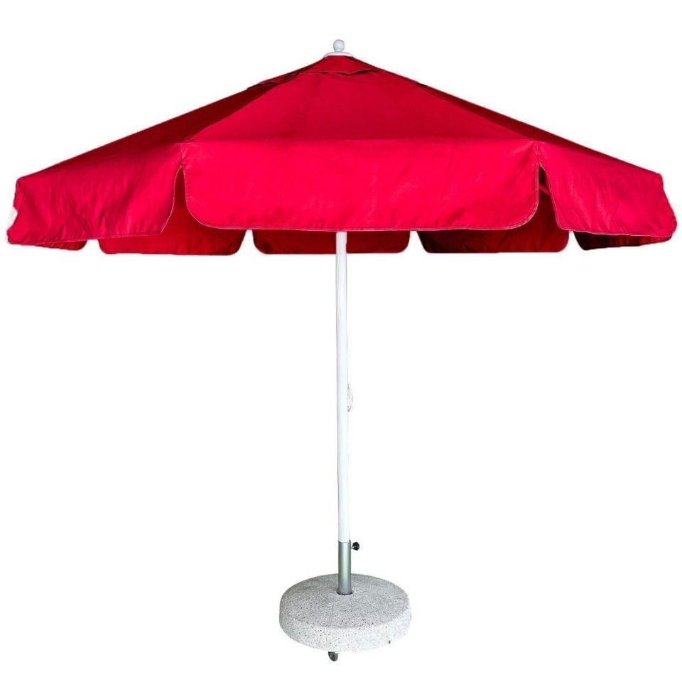 3m Yuvarlak İpli Havuz Şemsiyesi Polyester Dokuma Kumaş Bordo