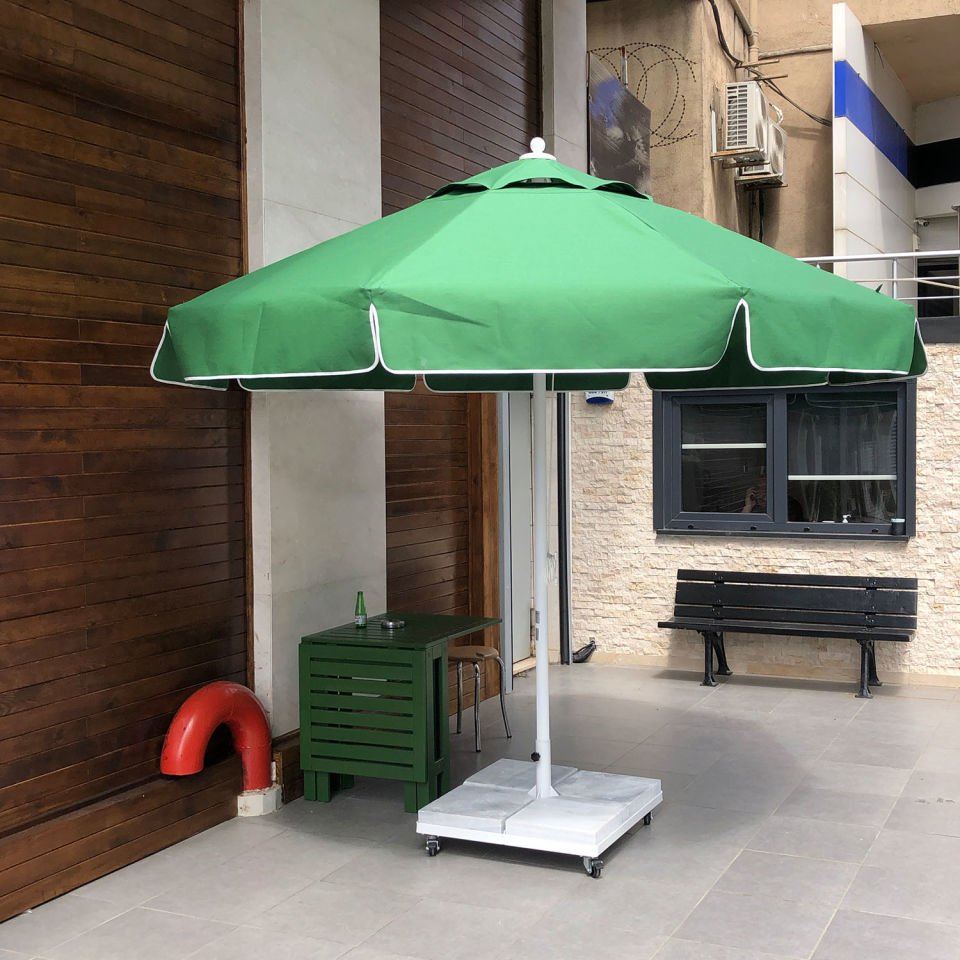 3,5m Yuvarlak İpli Havuz Şemsiyesi Polyester Dokuma Kumaş Bordo