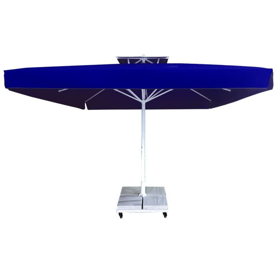 3x3 Teleskopik Eko Model Şemsiye Saçaklı Akrilik Kumaş Mavi