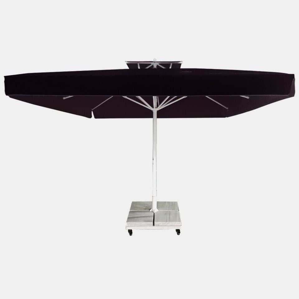 3x3 Teleskopik Eko Model Şemsiye Saçaklı Akrilik Kumaş Mavi